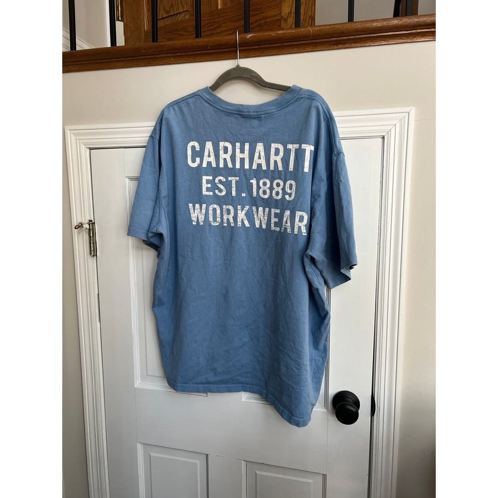 Carhartt Workwear Graphic Pocket T-shirt in light blue men's xl